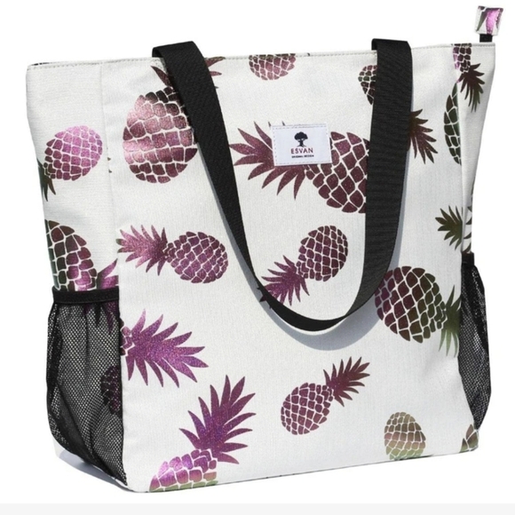Esvan Handbags - Esvan Jc Women's Tropical Pineapple Print Tote Bag